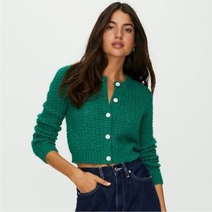 Aritzia Green Mohair Cardigan
